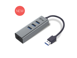 i-tec USB 3.0 Metal Hub 3-Port mit Gigabit Ethernet
