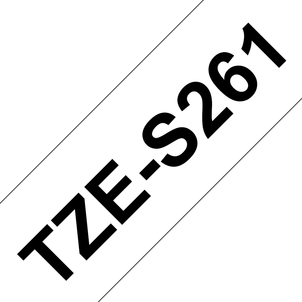 Brother TZe-S261 Extra starker Klebstoff Schwarz auf Weiß