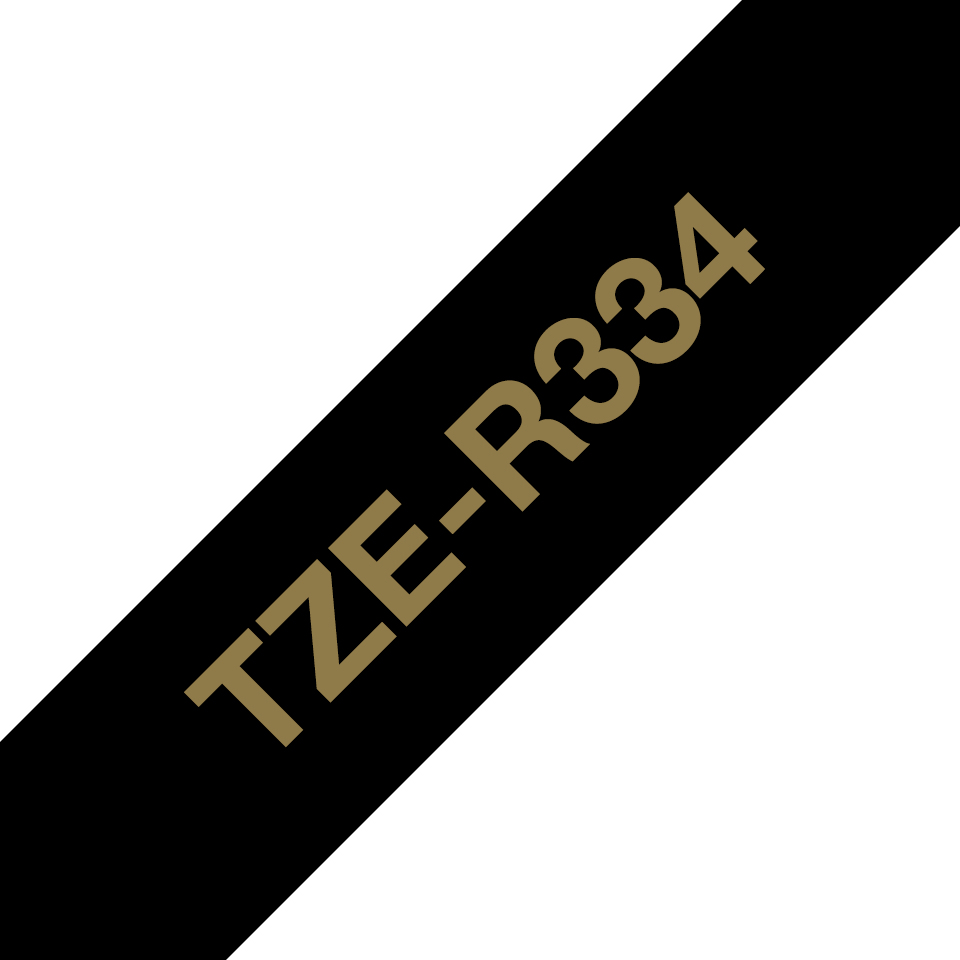 Brother TZe-R334 Seidig gold auf schwarz