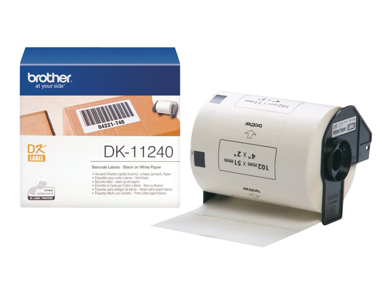 Brother DK11240 Versand Etiketten Schwarz auf Weiß 51 x 102 mm
