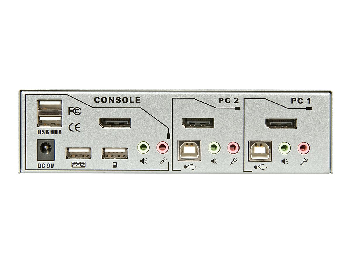 Lindy KVM Switch Pro 2 Port DisplayPort 1.2 USB 2.0 Audio