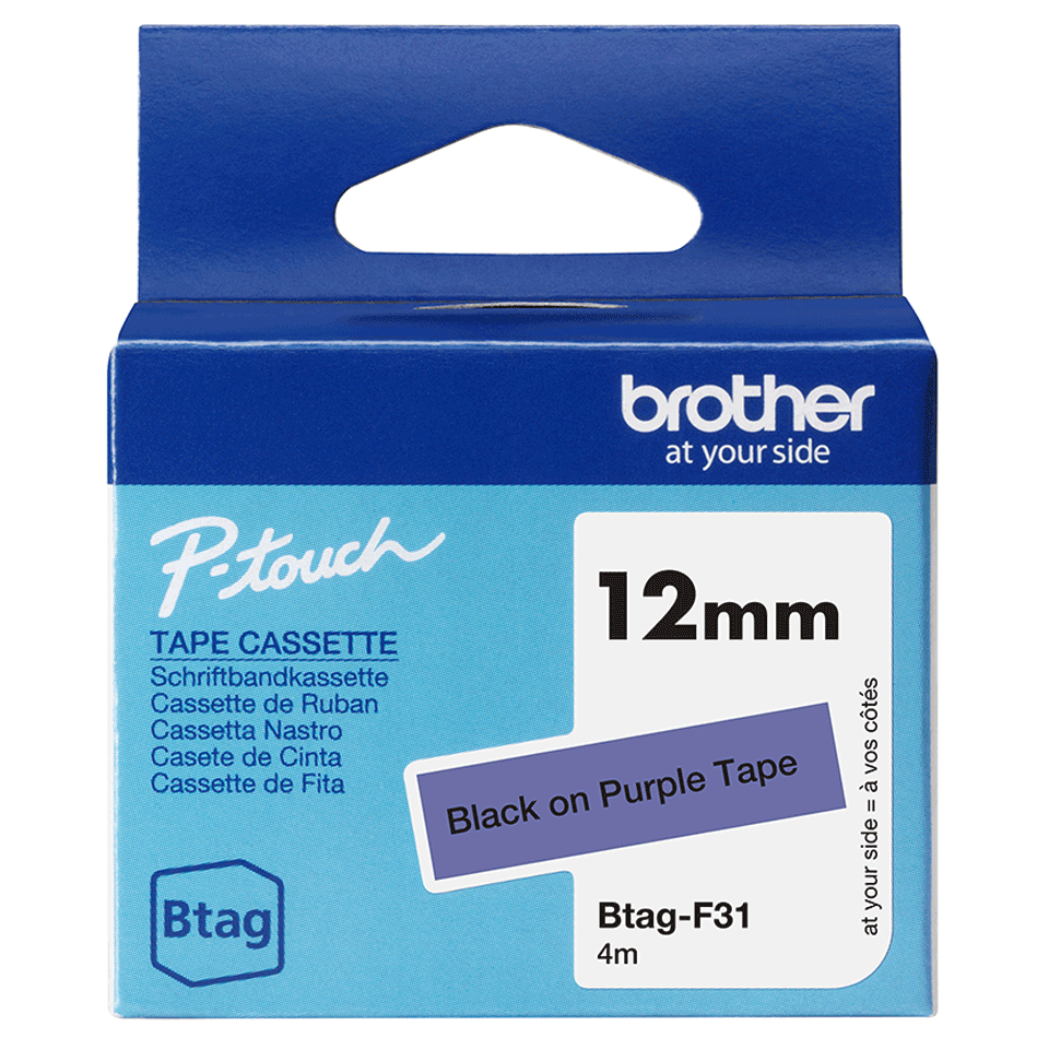 Brother BTAG-F31 Schriftband Schwarz auf Purpurrot