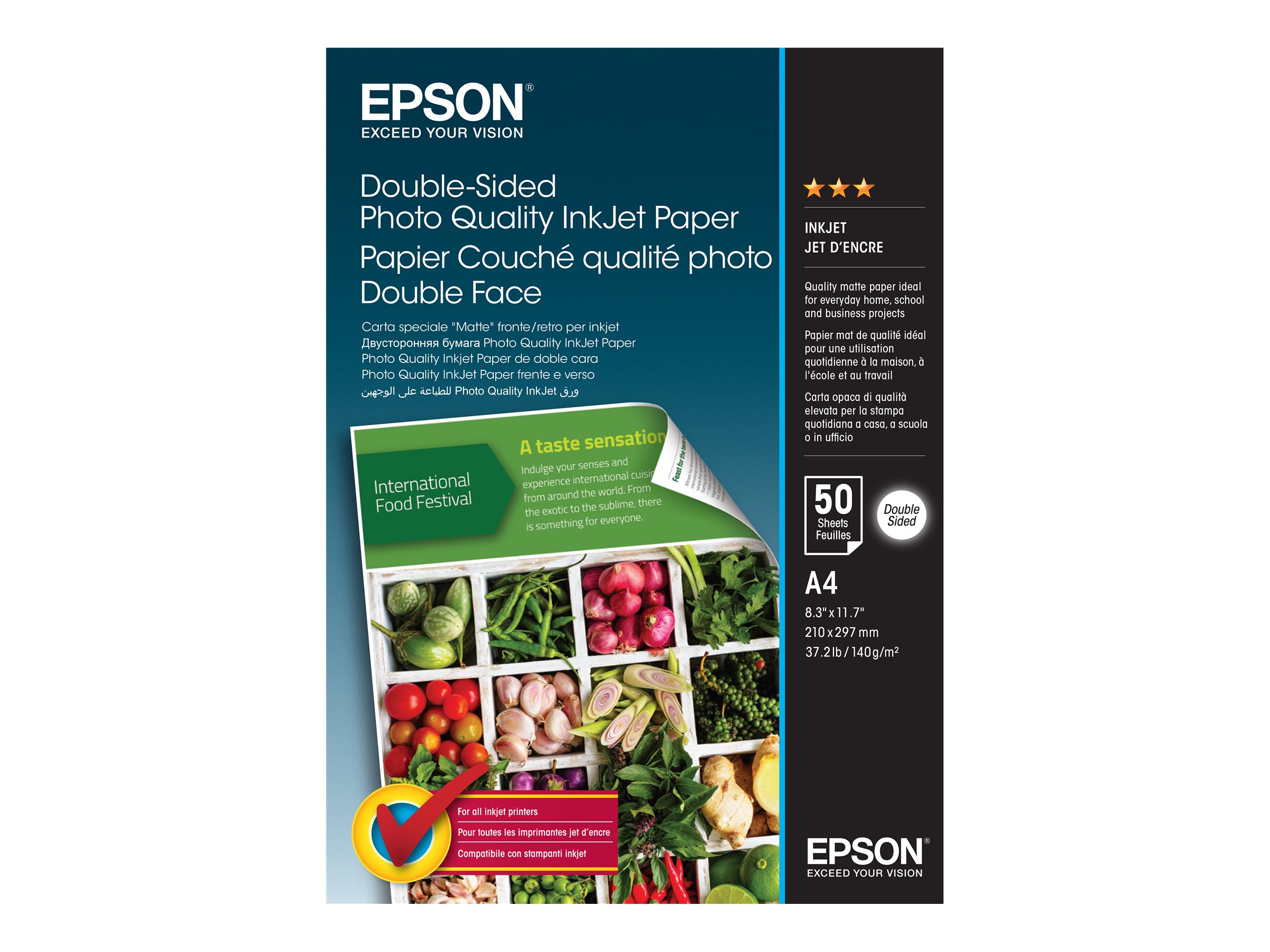 EPSON DoubleSided Photo Quality Inkjet Paper A4 50 Sheets