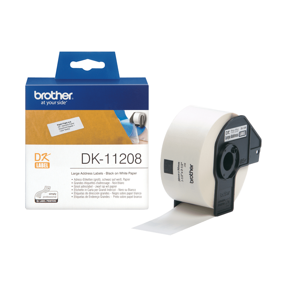 Brother DK-11208 Adressetiketten Schwarz-Weiß
