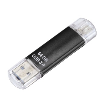 Hama FlashPen Laeta Twin schwarz 64 GB