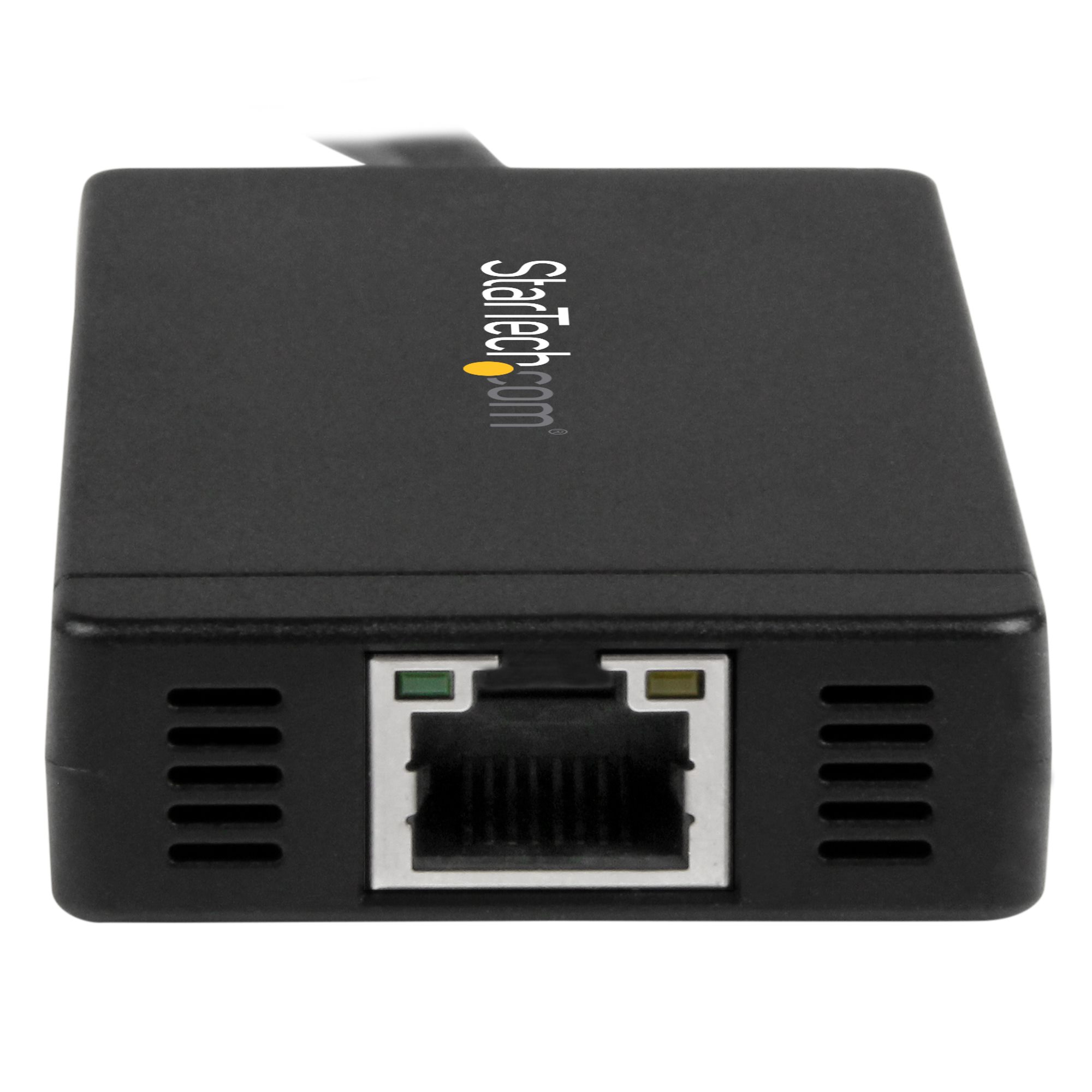 StarTech.com 3 Port USB 3.0 Hub USB‑C Gigabit Ethernet