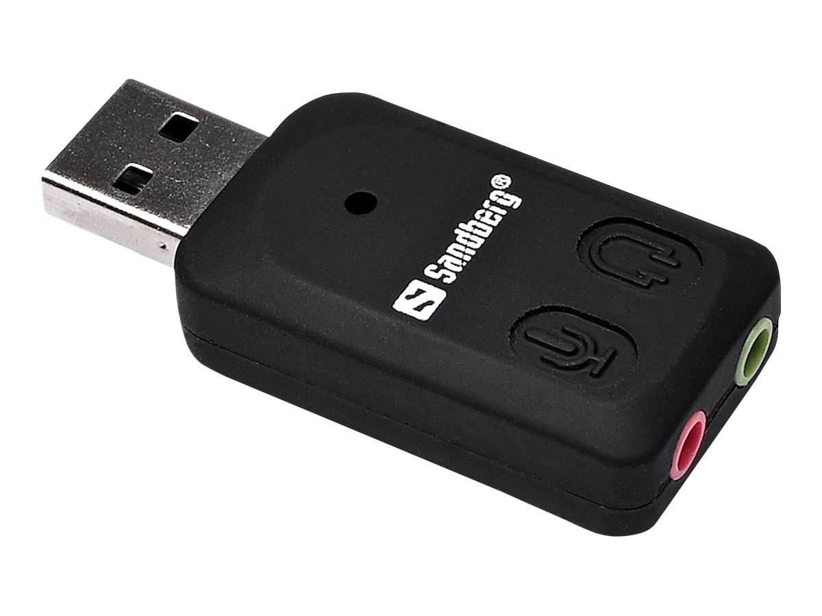 SANDBERG USB to Sound Link Externe USBSoundkarte mit Anschluessen fuer Lautsprecher und Mikrofon