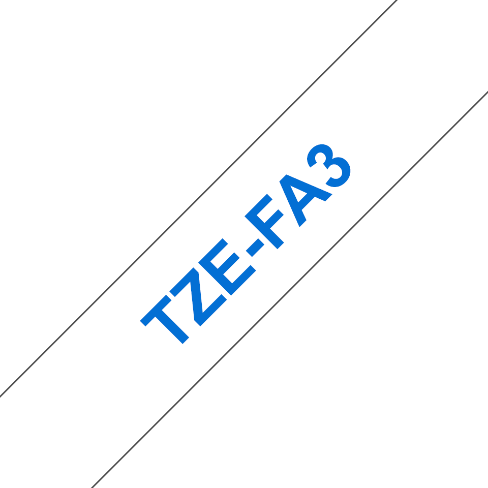 Brother TZe-FA3 Gewebe Klebstoff Blau auf Weiß