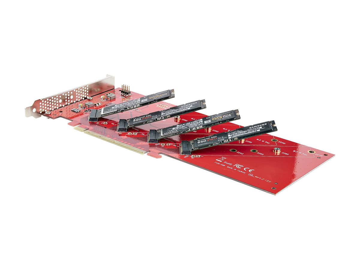 StarTech.com Quad M.2 PCIe Adapter PCI Express 4.0 7.8GBps NVMe