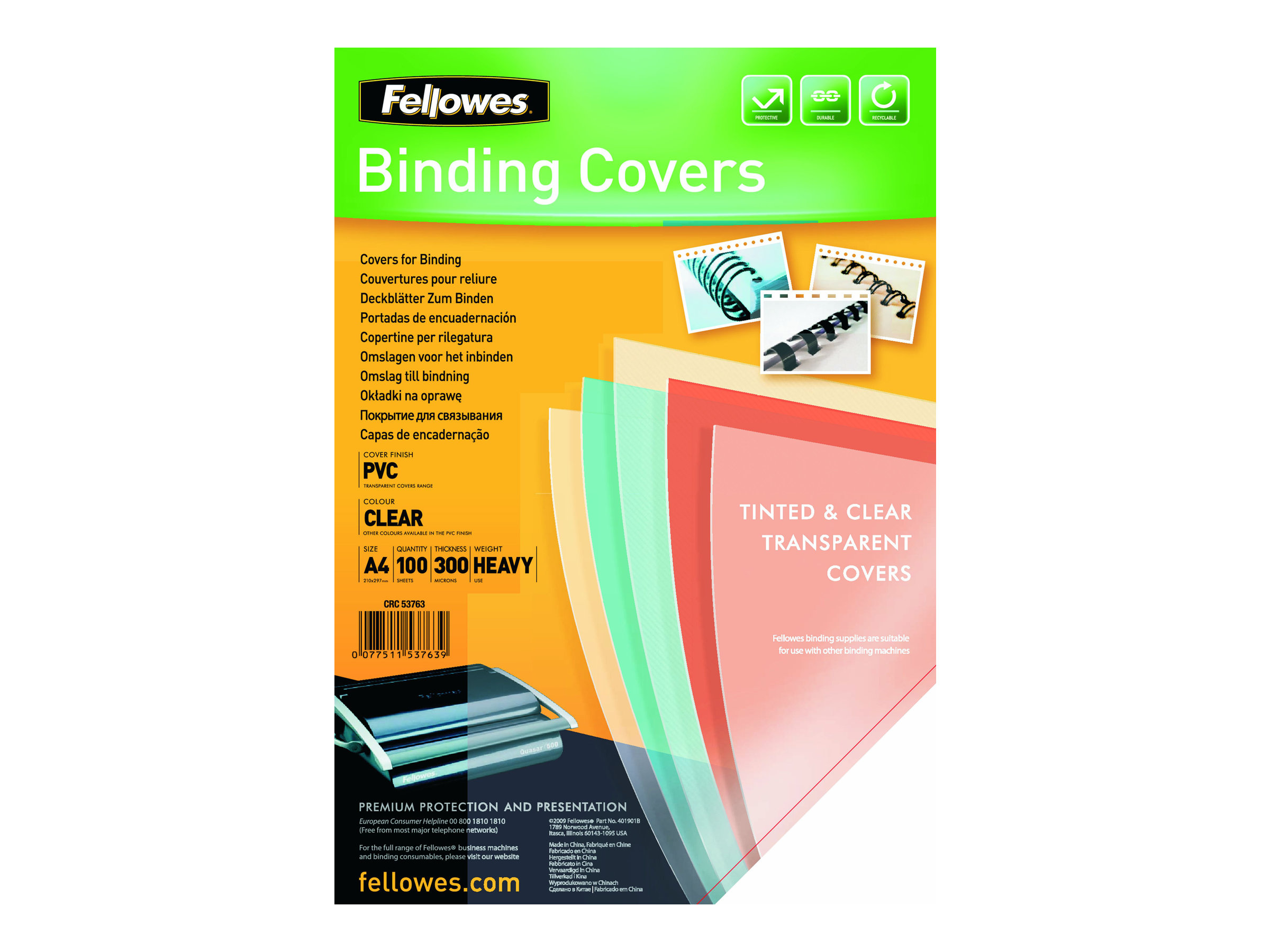 Fellowes Superclear PVC A4 300 Mikron