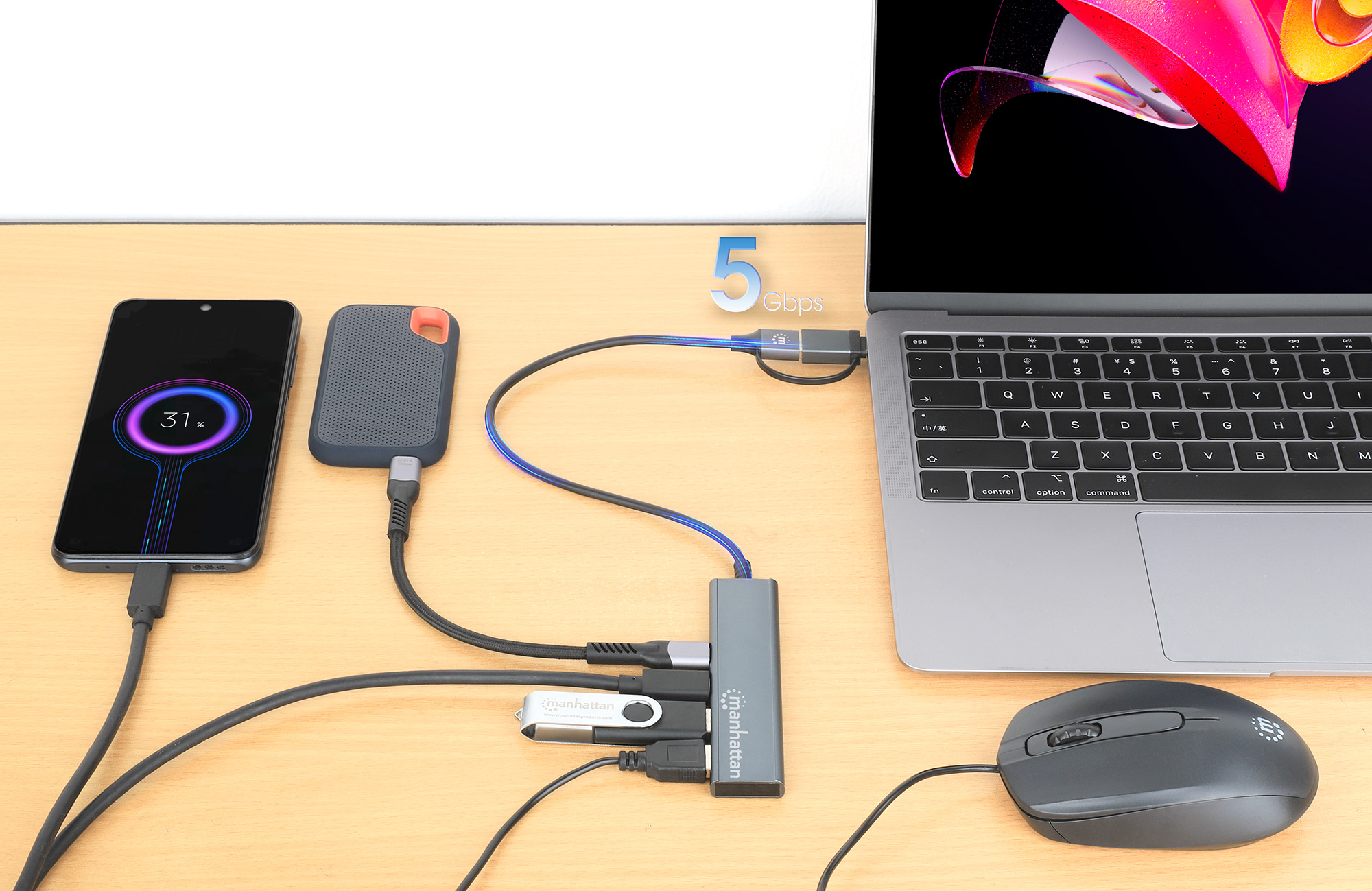 Manhattan Dockingstation USB‑C USB‑A