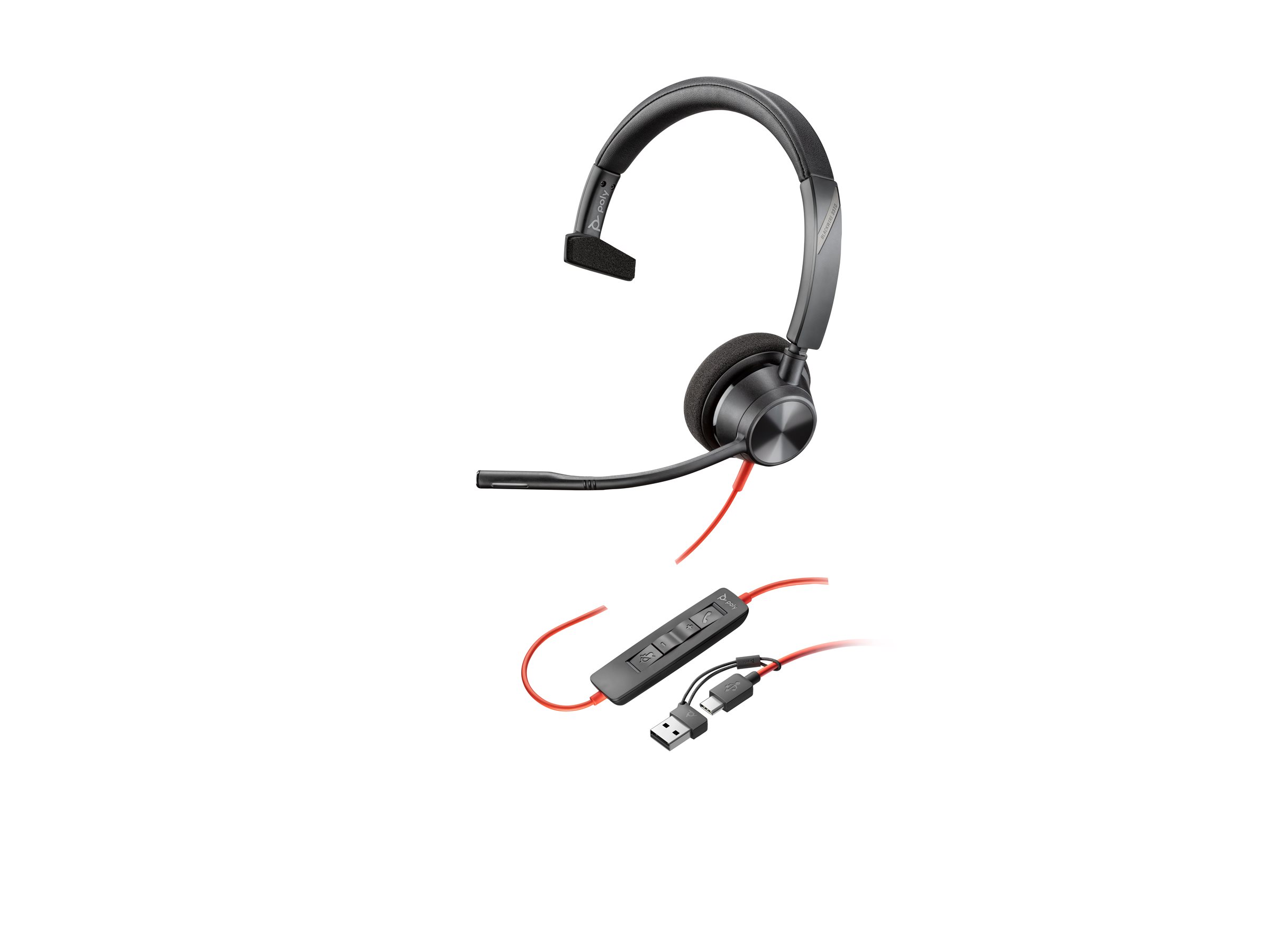 Poly Blackwire 3310 Monaural USB-C Headset