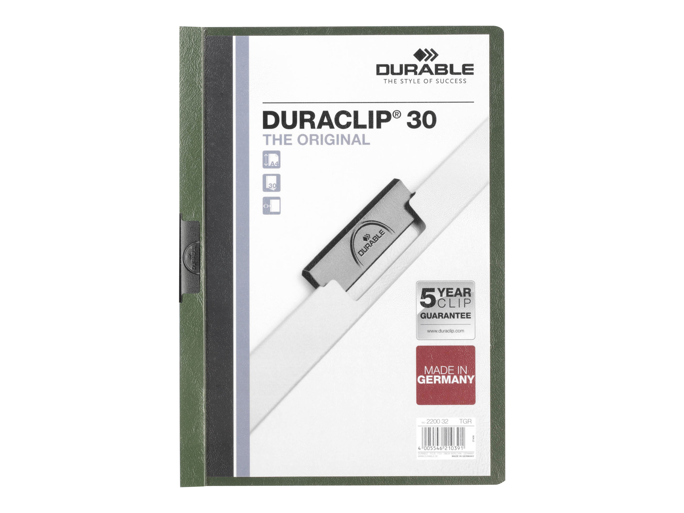 Durable DURACLIP dunkelgrün 30 Blätter