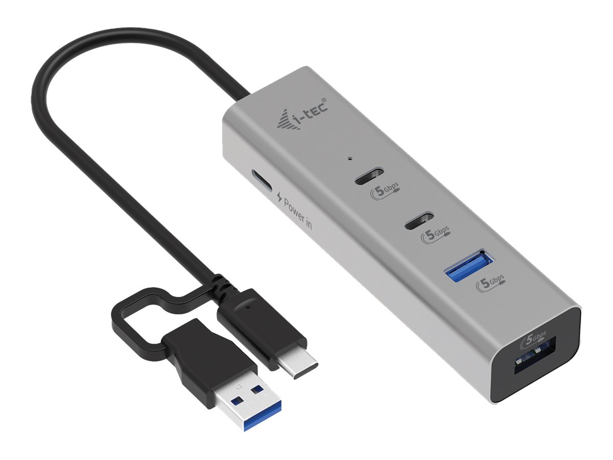 i-tec USB-Hub Universal Charging Metal 4-fach grau