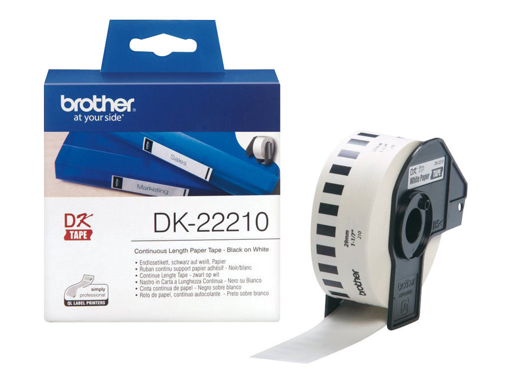 Brother DK-22210 Endlosetiketten Schwarz auf Weiß