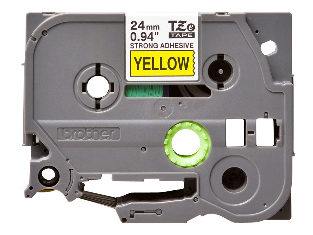 Brother TZe-S651 Schwarz auf Gelb extra starker Klebstoff