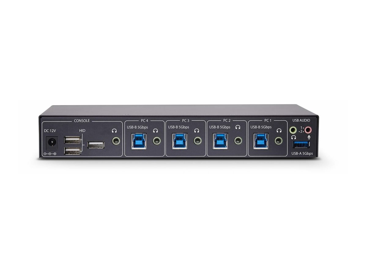 STARTECHCOM 4Port KM Switch mit MausRoaming USB 30 Umschalter Tastatur und Maus Switch 3,5mmUSB Audio TAA Konform