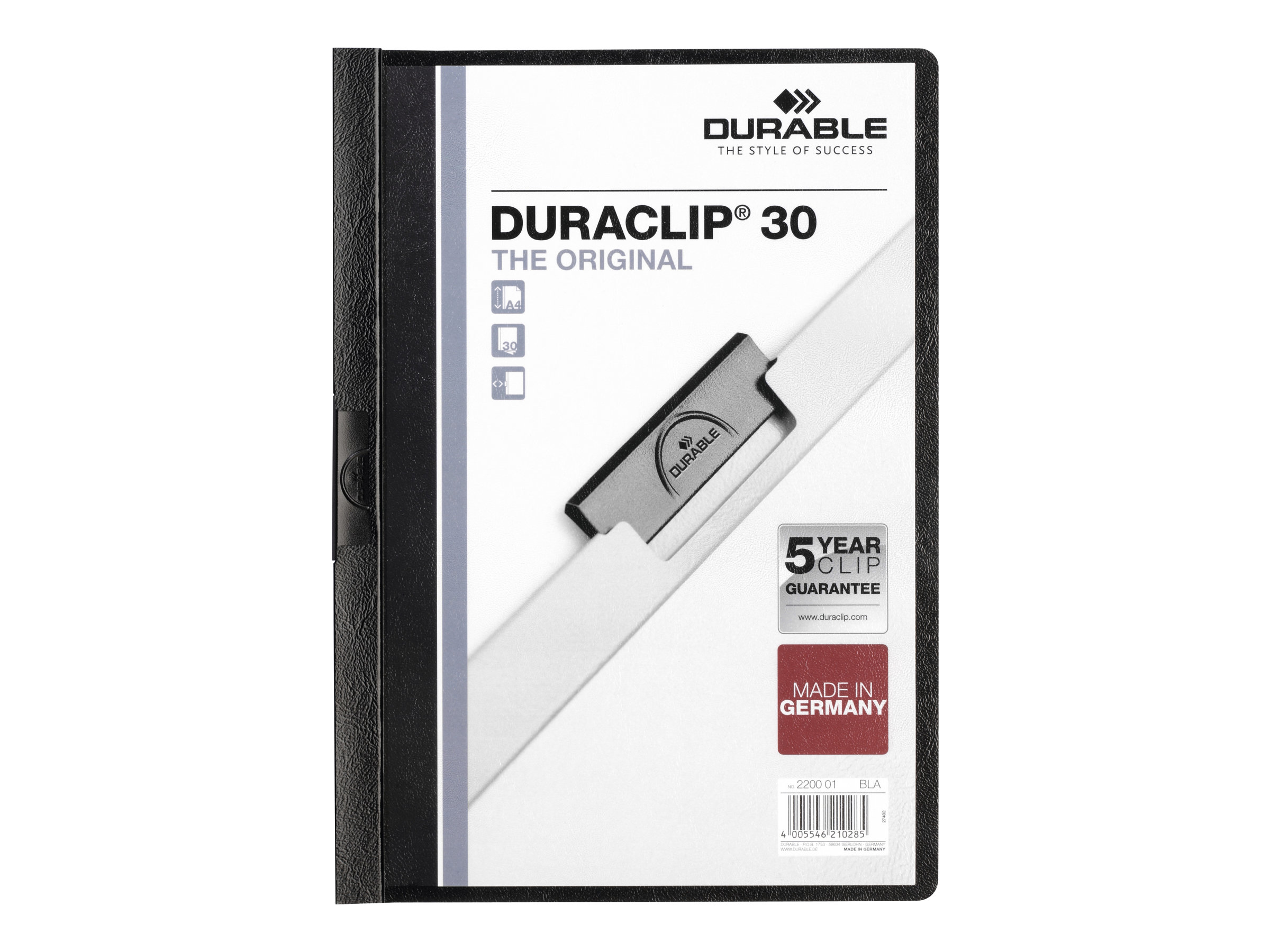 Durable Duraclip 30 schwarz 30 Blatt