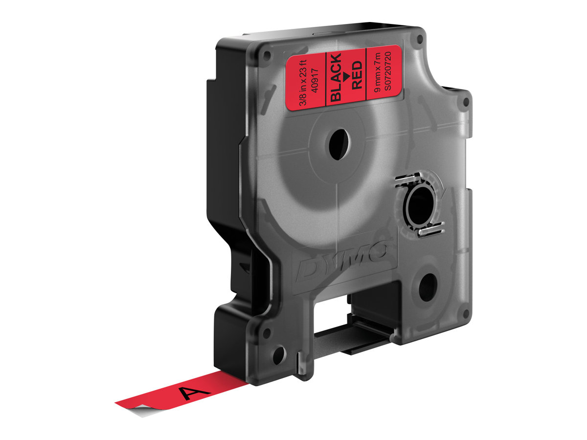 Dymo D1 9mm Schwarz auf Rot