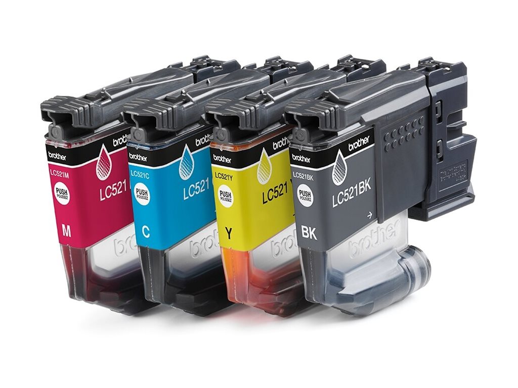 Brother LC521VAL Value Pack Schwarz Gelb Cyan Magenta