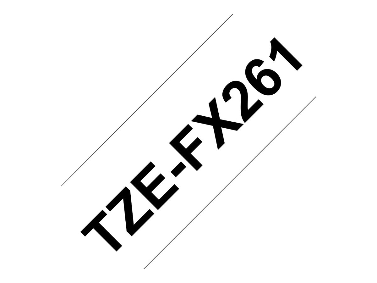 Brother TZe-FX261 Schriftband schwarz auf weiß