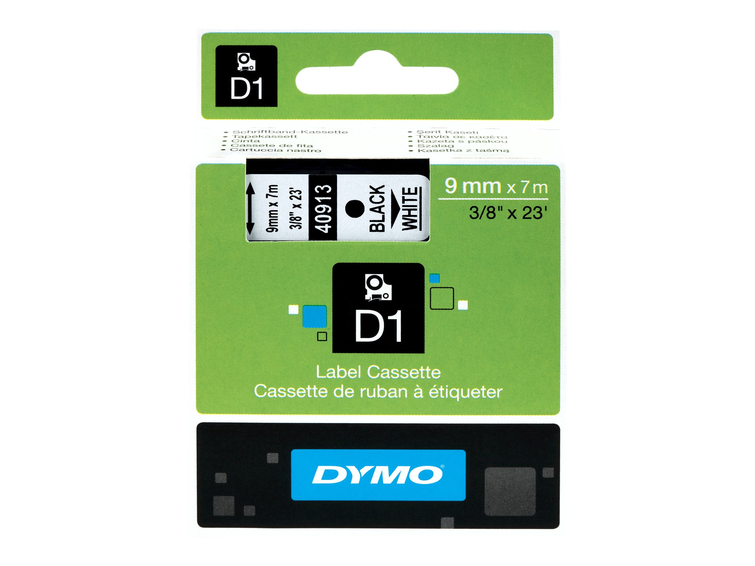 Dymo D1 9mm Schwarz auf Weiß