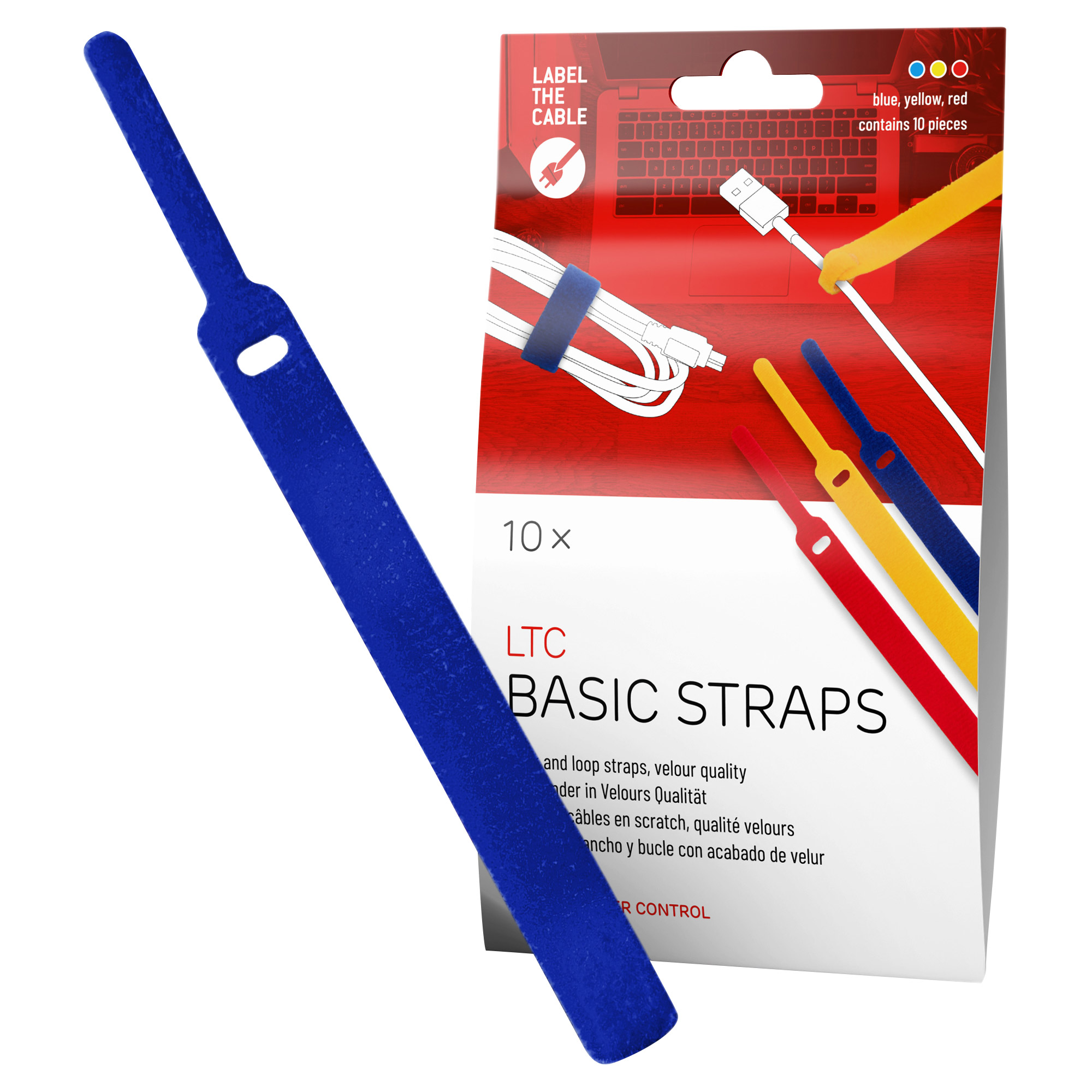 Label-the-cable LTC Basic Straps 17 cm Blau Gelb Rot