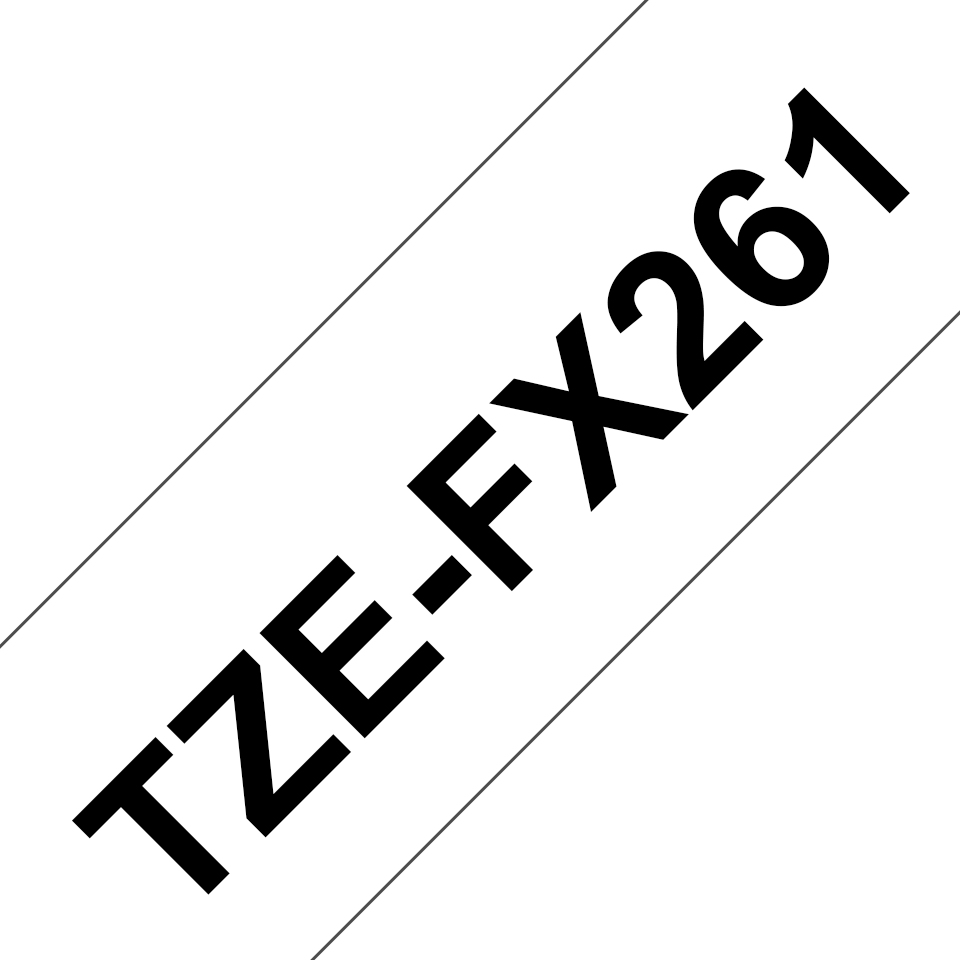 Brother TZe-FX261 Schriftband schwarz auf weiß