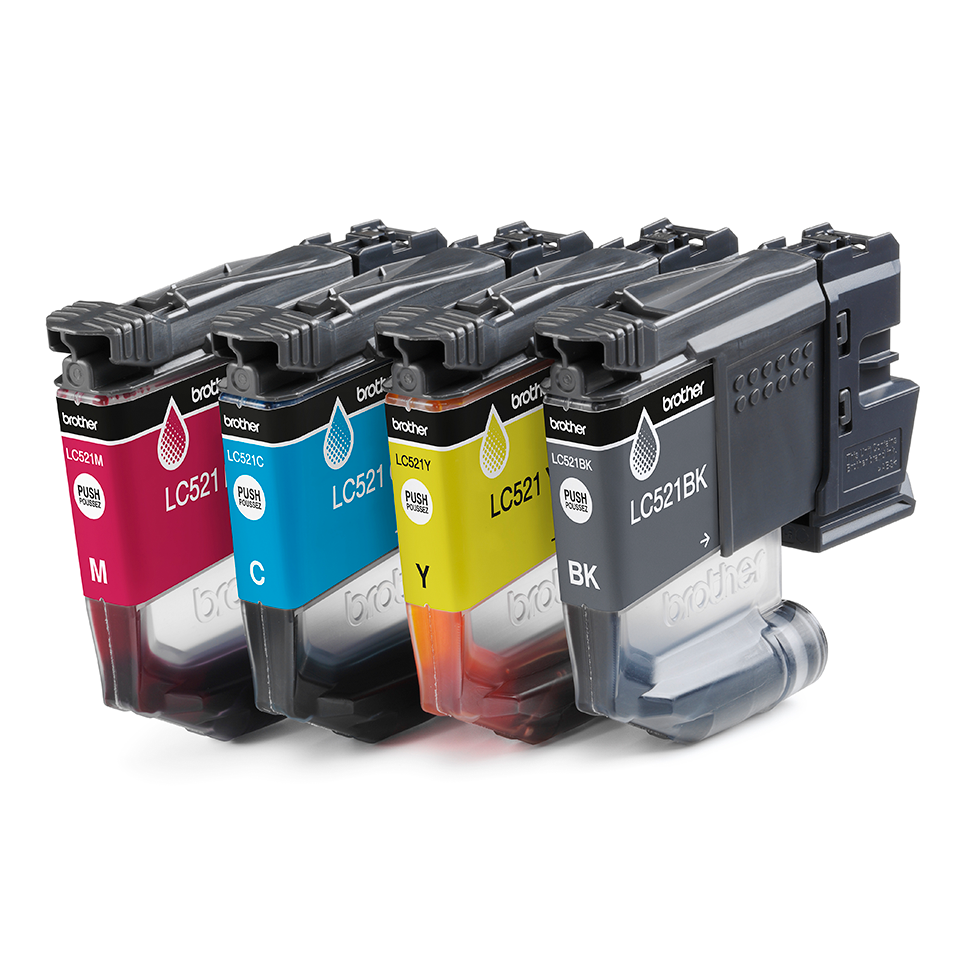 Brother LC521VAL Value Pack Schwarz Gelb Cyan Magenta