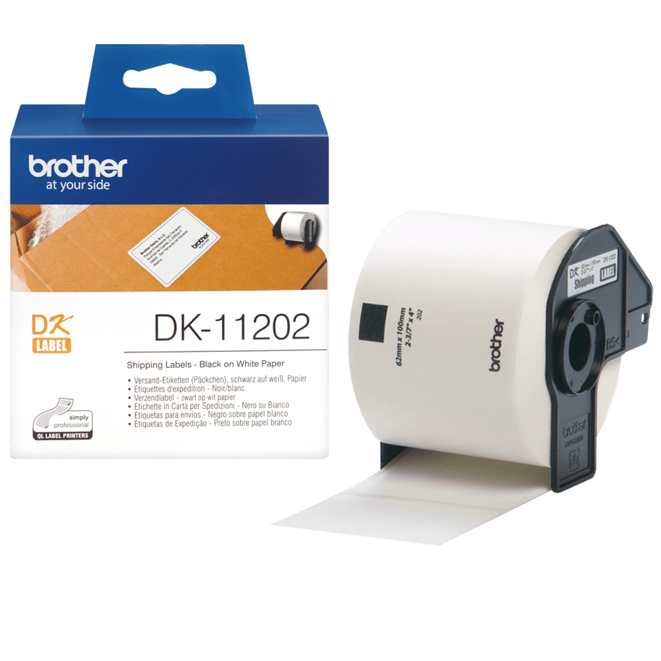 Brother DK-11202 Versandetiketten Schwarz-Weiß 62x100mm