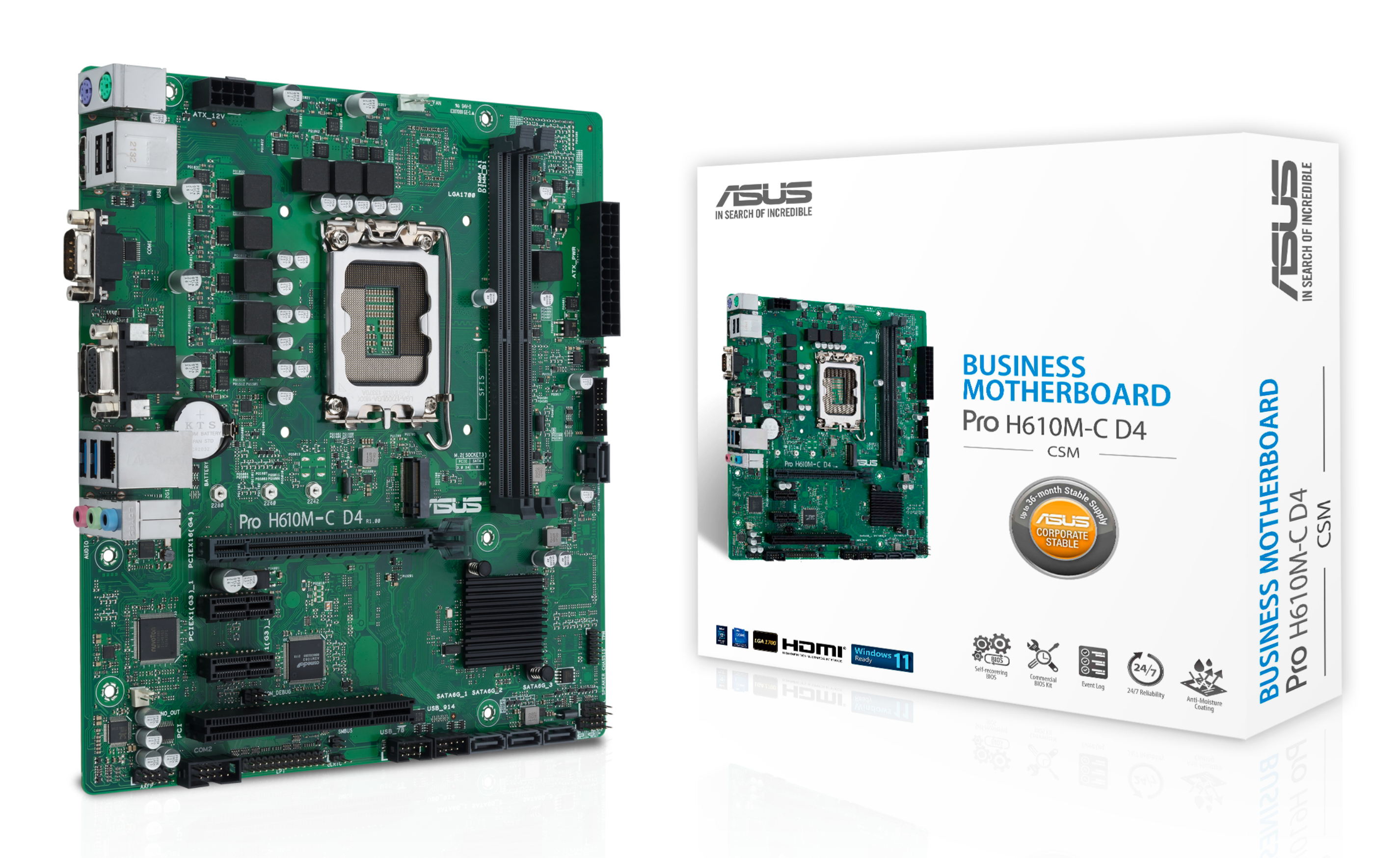 ASUS PRO H610M-C D4-CSM micro ATX LGA1700 H610