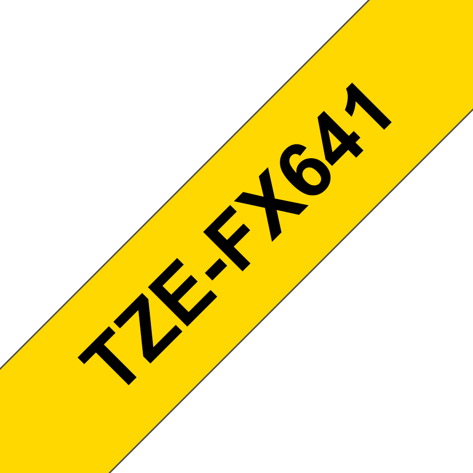 Brother TZe-FX641 Schwarz auf Gelb