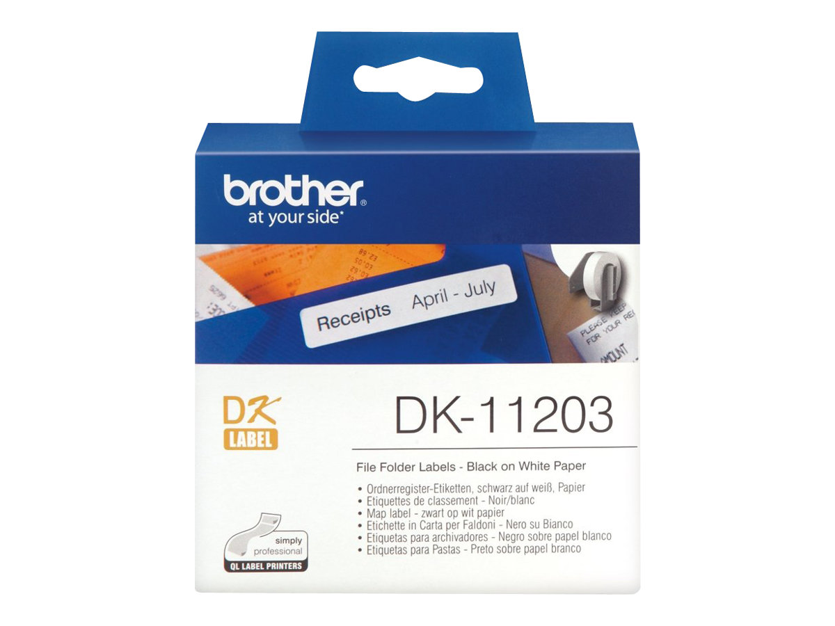 brother Etikettenrolle für Etikettendrucker DK11203 weiß, 17,0 x 87,0 mm, 1 x 300 Etiketten