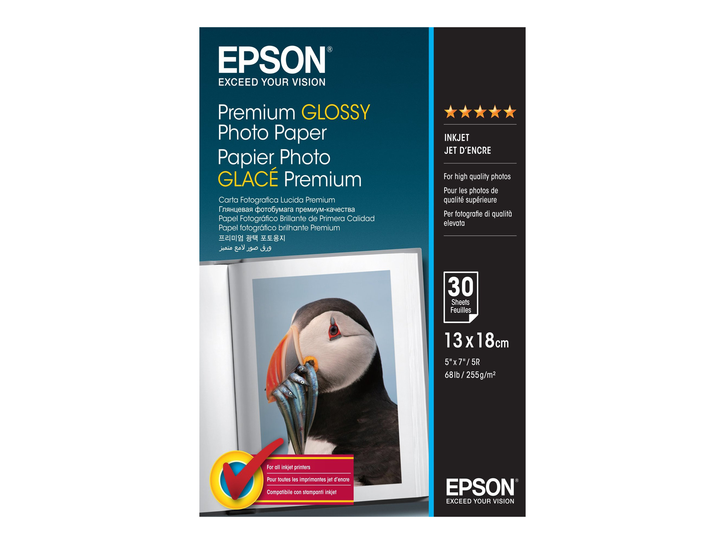 EPSON Fotopapier S042154 13,0 x 18,0 cm glaenzend 255 gqm 30 Blatt