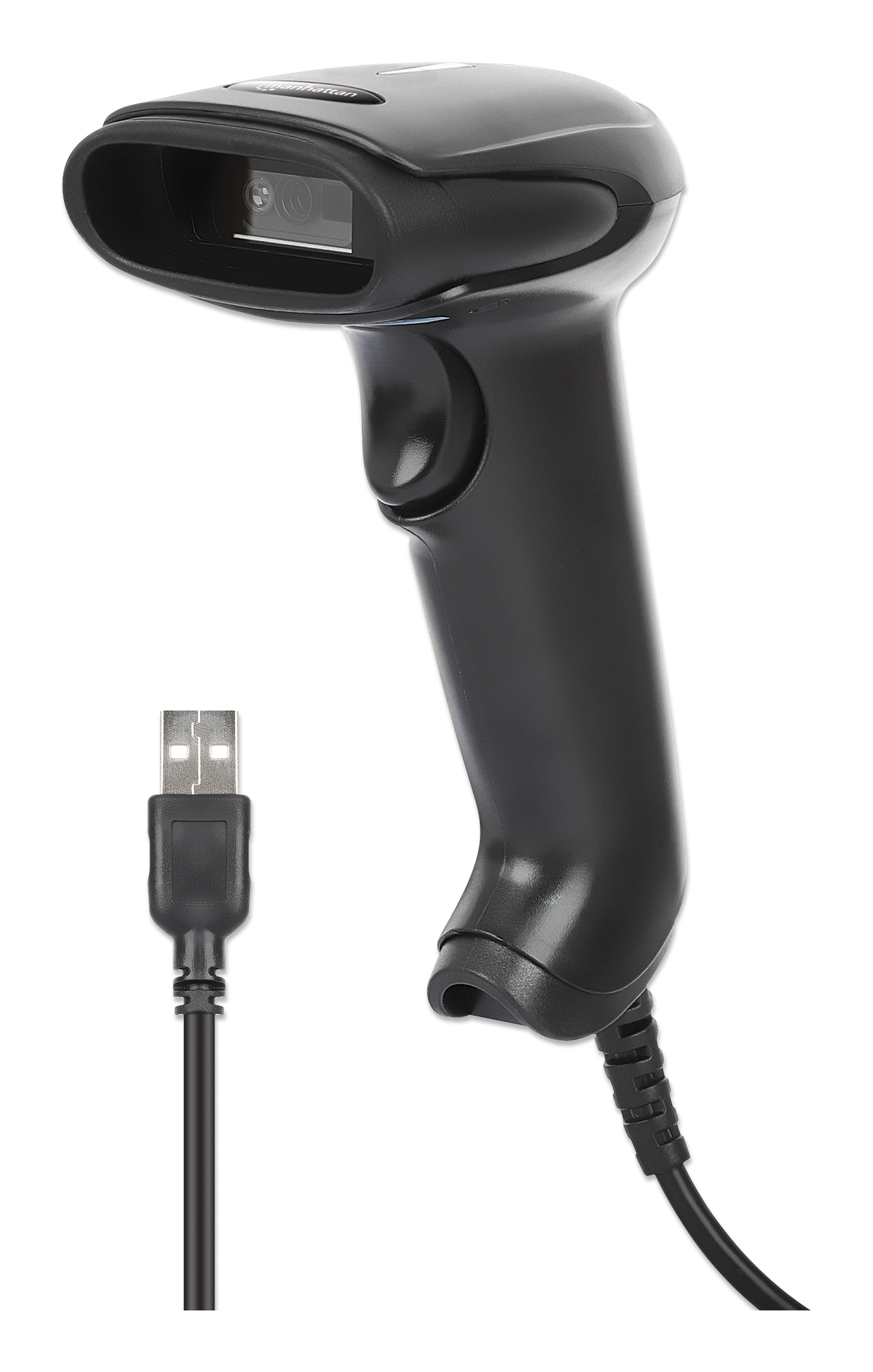Manhattan 2D LED Barcodescanner 320mm 1,4m USB-Kabel Schwarz