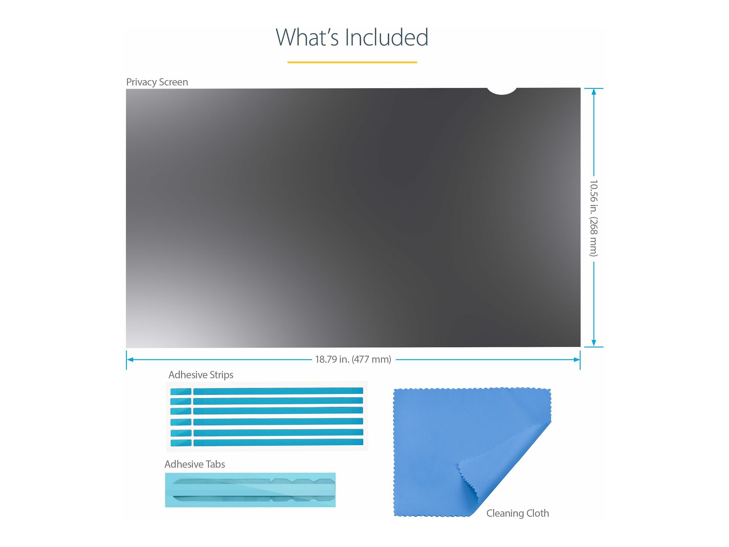 STARTECHCOM 215inch Monitor Privacy Screen Universal Matte or Glossy 169 Aspect Ratio 30 Degree Privacy Viewing Angle