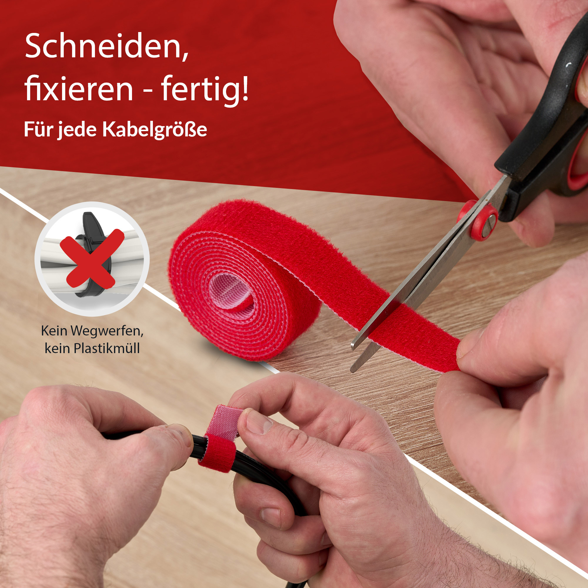 Label-the-cable LTC Roll Strap 4x1m Weiß