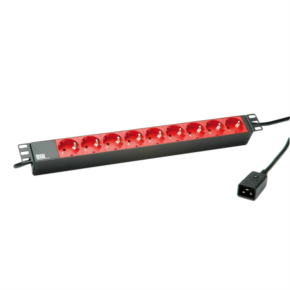 Bachmann Steckdosenleiste 19 Zoll 1HE 9-fach Schutzkontakt Rack