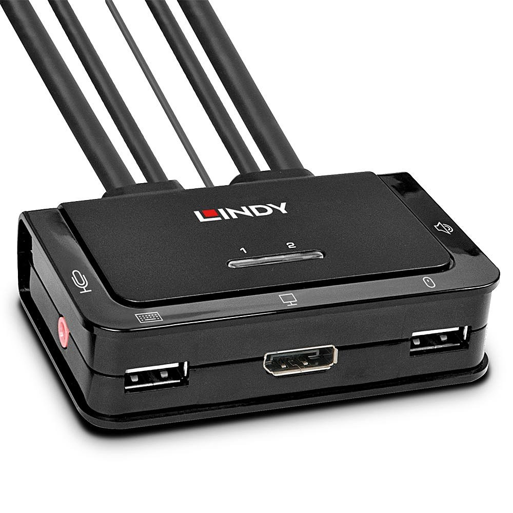 Lindy 2-Port DisplayPort 1.2 KVM Switch USB 2.0 Audio