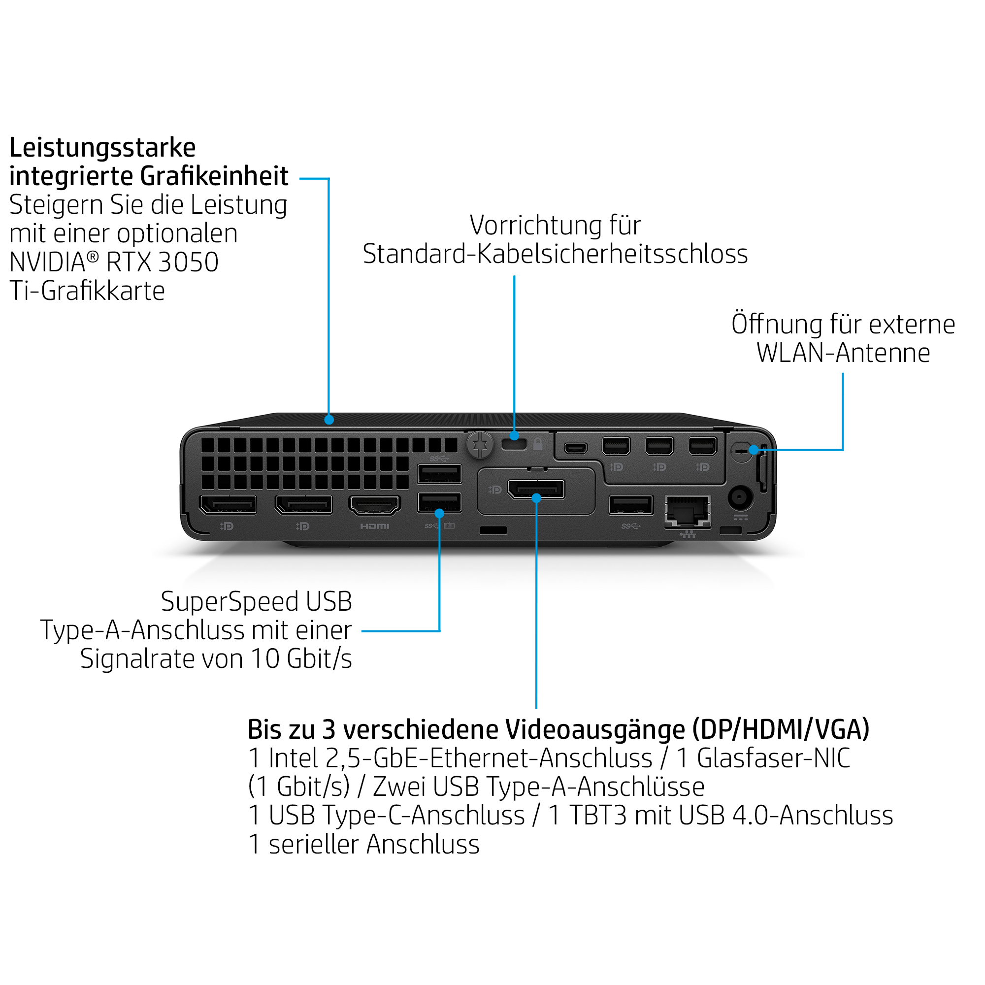 HP Elite Mini 800 G9 i5-14500 16 GB 256 GB SSD WiFi 6E