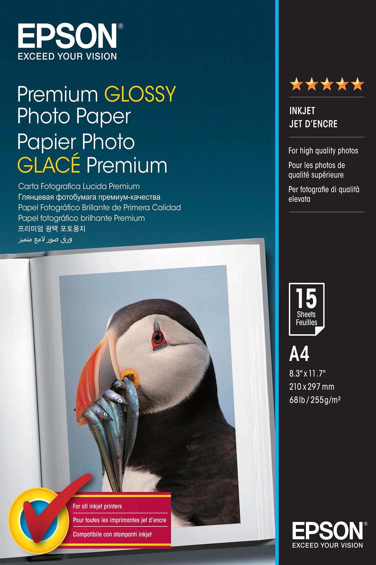 EPSON Fotopapier S042155 DIN A4 glaenzend 255 gqm 15 Blatt