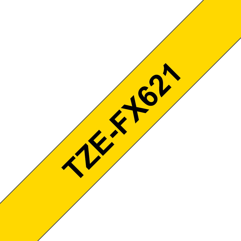 Brother TZe-FX621 Schriftband Schwarz auf Gelb 9mm x 8m