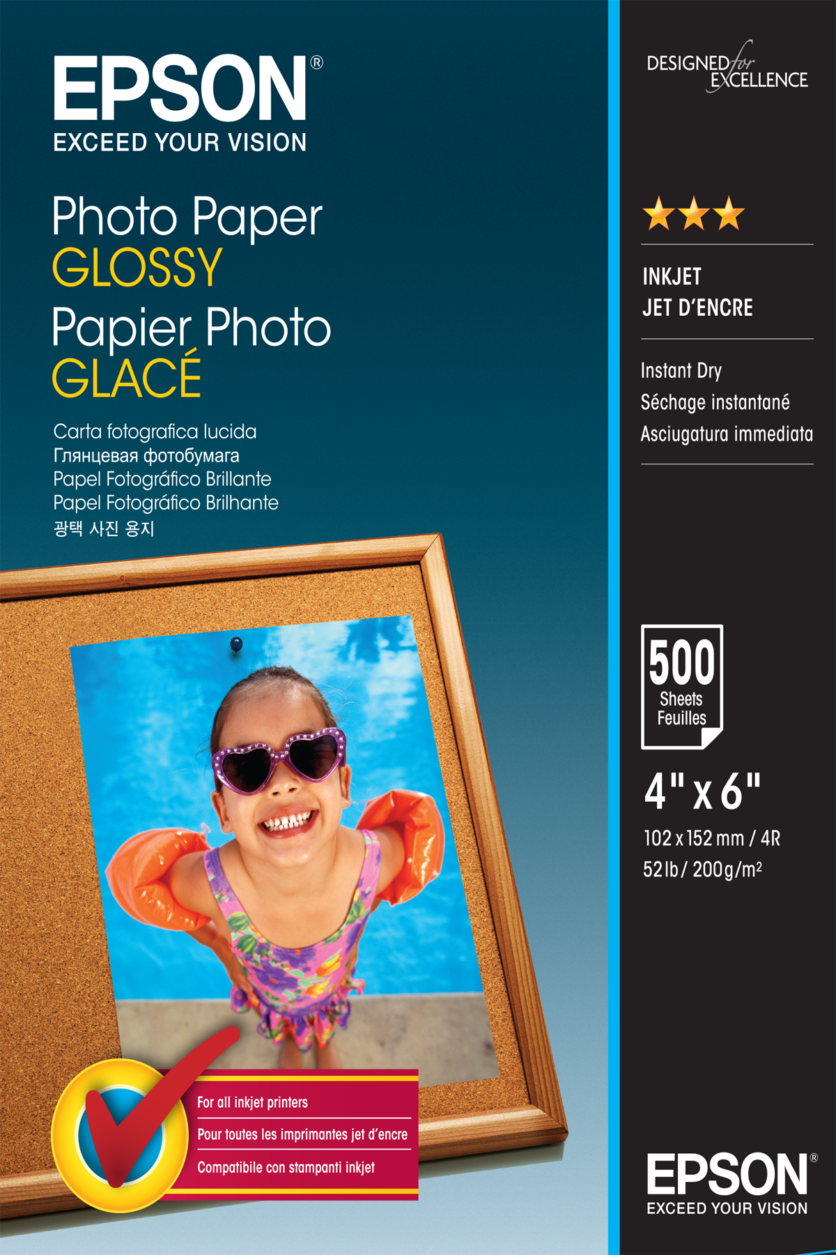 EPSON Fotopapier S042549 10,0 x 15,0 cm glaenzend 200 gqm 500 Blatt