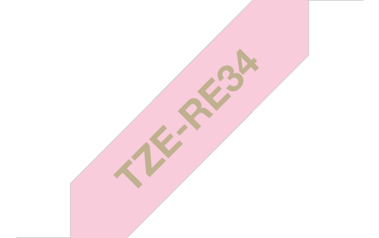 Brother TZe-RE34 Schriftband gold auf pink