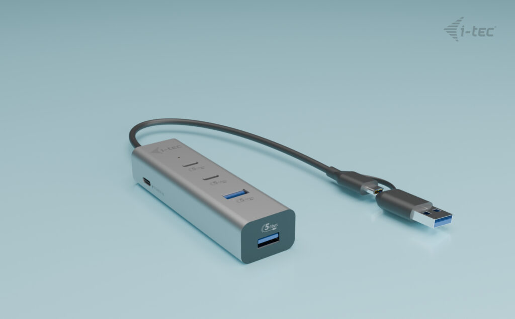 i-tec USB-Hub Universal Charging Metal 4-fach grau