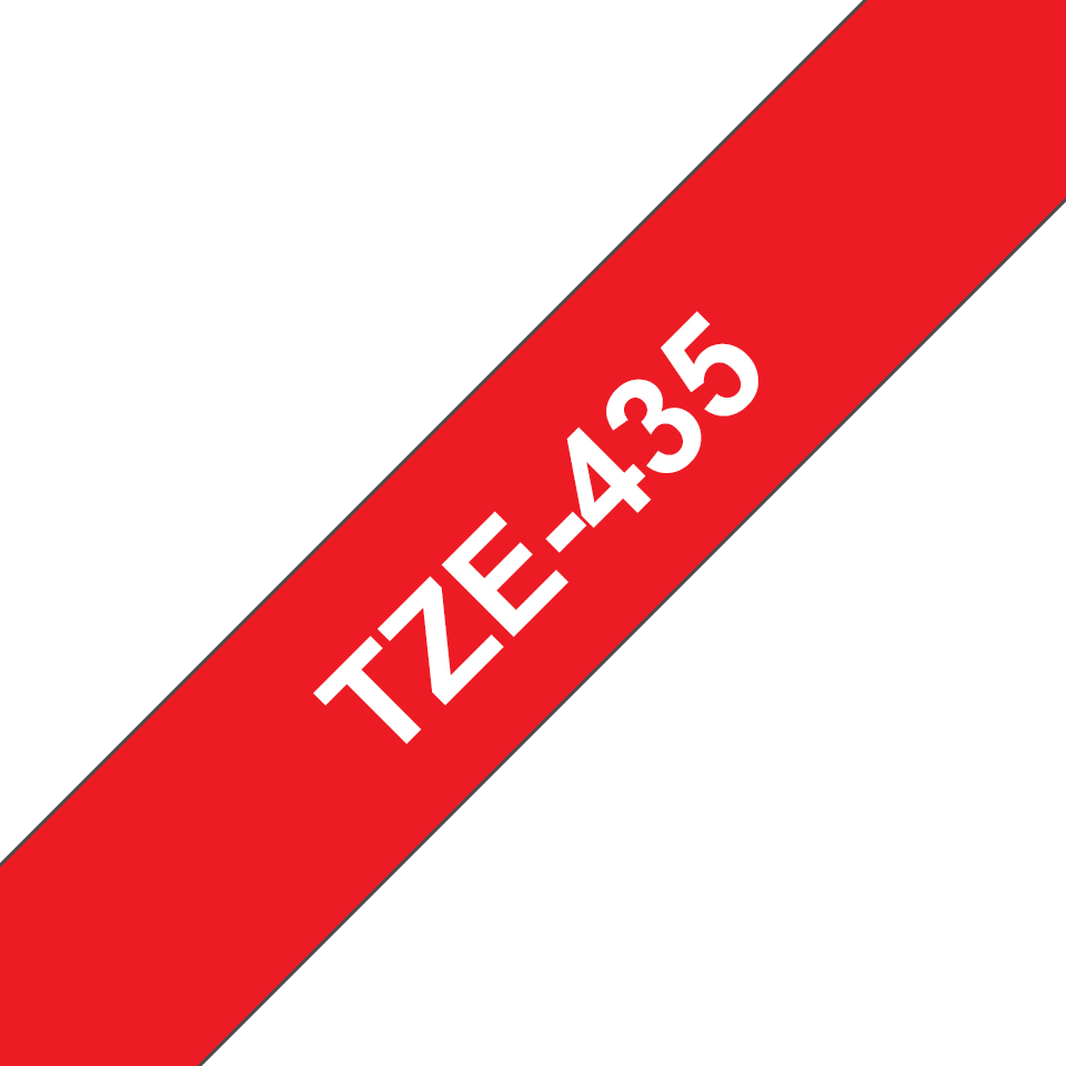 Brother TZe-435 12mm Weiß auf Rot