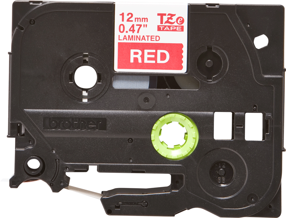 Brother TZe-435 12mm Weiß auf Rot