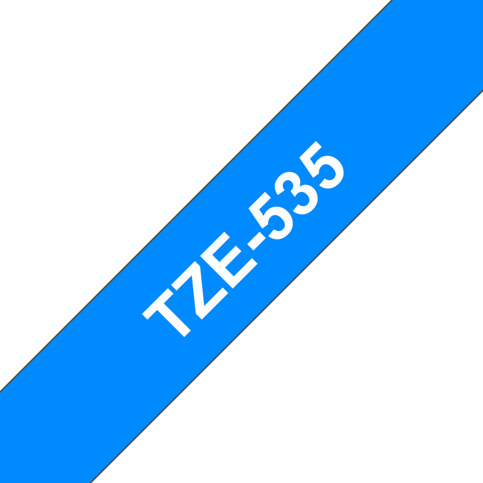 Brother TZe-535 12mm Weiß auf Blau