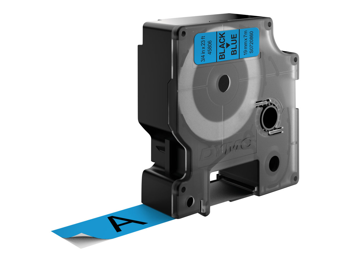 Dymo D1 19mm Schwarz auf Blau Selbstklebend