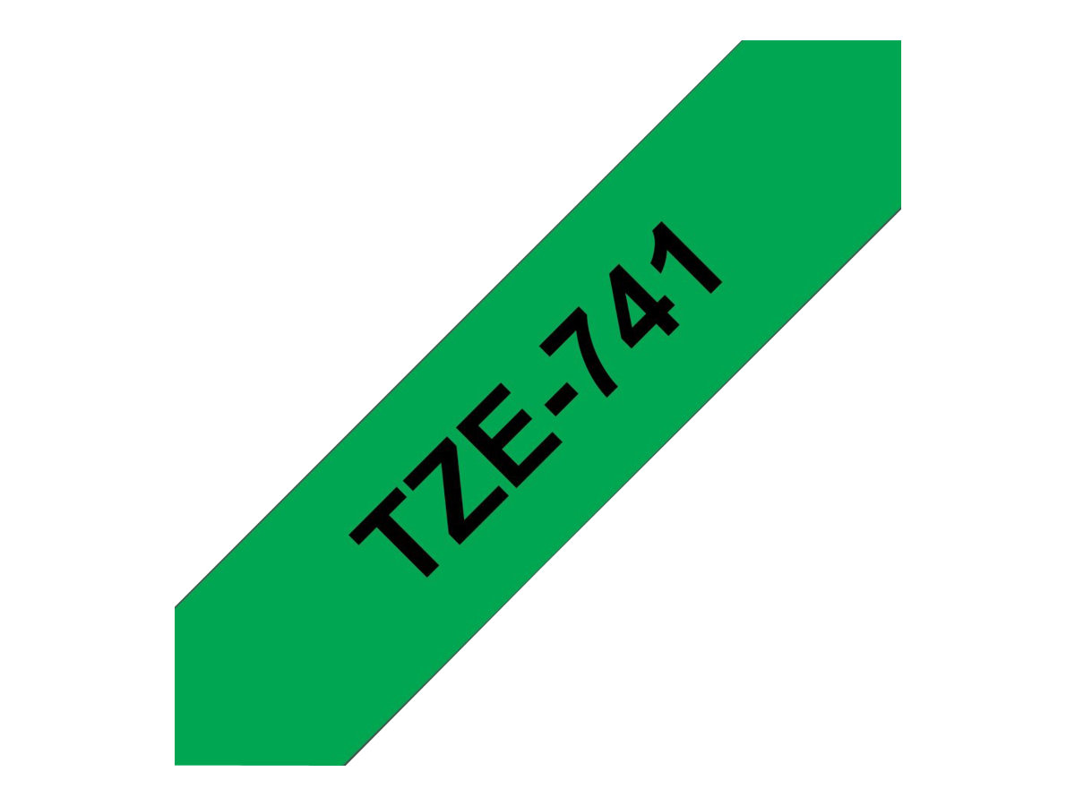 Brother TZe-741 Schwarz auf Grün